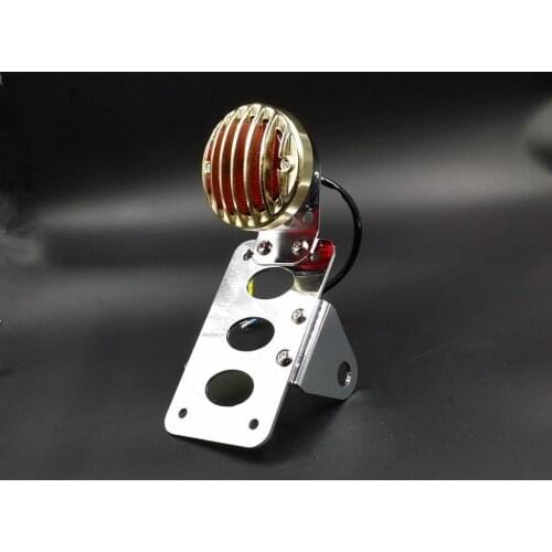 Chrome Grill Side Mount Back Axle Tail Light Old School Vintage Custom Cruiser