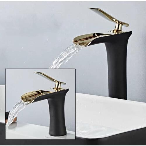 Waterfall Basin Faucet Brass Faucet Hot and Cold Water Faucet Bathroom Faucet Antique Faucet