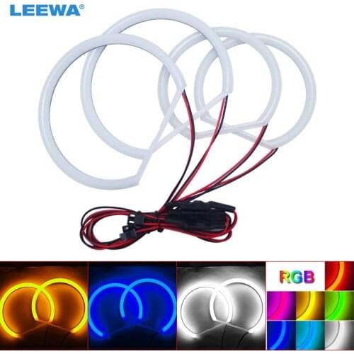 LEEWA 2X131mm 2X106mm Car Auto Halo Rings Cotton Lights SMD LED Angel Eyes for E46/5 E46 Compact(2000-2004) E83/X3 DRL White