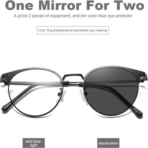 Fashion Polarized Metal Driving Sunglass Color Changing Flat Creative Sunglasses Men Fishing Night Vision Eyewear