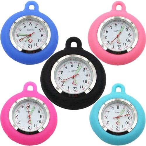 The rubber watch head face for nurse watch ladies men women scalable Retractabl Easy pull buckle doctor pocket quartz watches