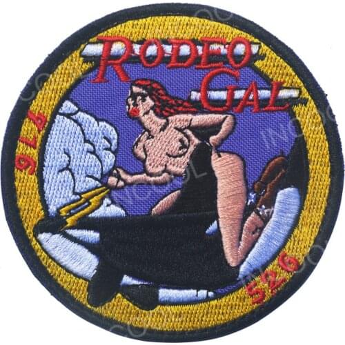 3D Embroidery Patch USAF Rodeo Gal Patch Hook & Loop Fastener Military Tactical Emblem Appliques Embroidered Badges 8CM