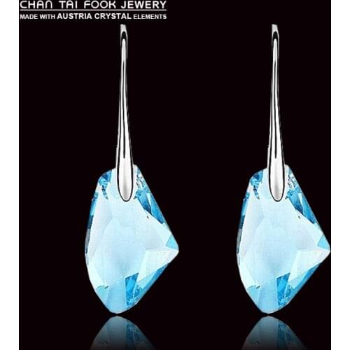 IREACESS New cute fashion big long Genuine SWA Element Geometry Austrian Crystal drop earrings jewelry for women