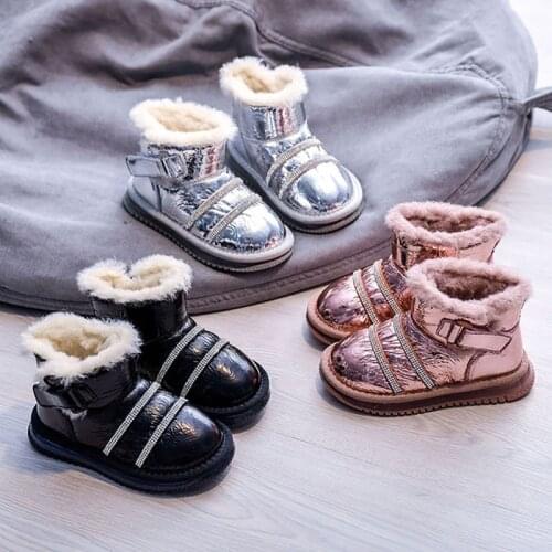 Dolakids New Winter Girls Boots High Top Thick Cotton Boots Warm Shoes for Children Fashionable Baby Shoes