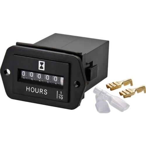 New DC 6-80V Timer Mechanical Hour Meter Hour Meter for Engine Generator Boat Motocross Motor Truck Tractor