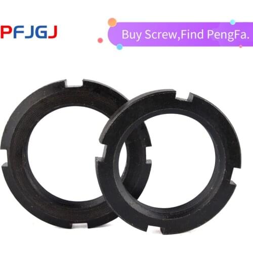 Peng Fa M10-M60 Medium Carbon GB812 Four-groove Locking Nut to Stop Returning to National Standard Round Nut with Groove Nut