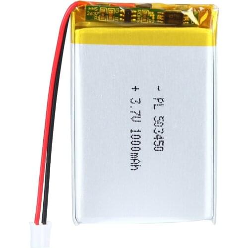 Mejuew 3.7V 1000mAh 503450 Rechargeable Lipo Battery with JST Connector
