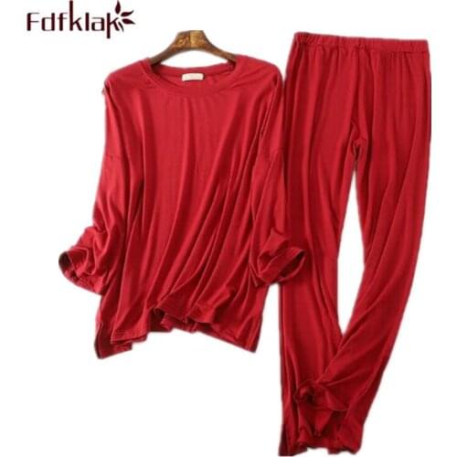 Casual cotton women pajamas set long sleeve autumn winter sleepwear pijama long pant pyjamas set womens loose nightwear pajama