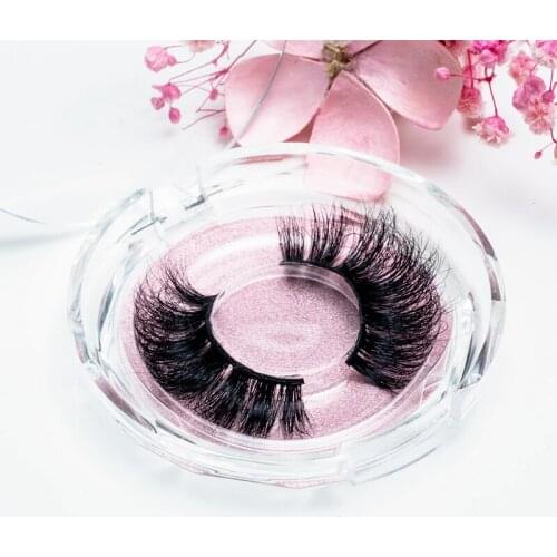 3D Strip Eyelashes 20mm Mink Lashes Natural Long Diamond Crisscross Makeup Eyelashes With Transparent Round Box 30 Pairs