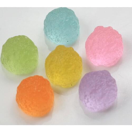 Mixed Kawaii Miniature Transparent Candy Sugar Food Resin Flatback Cabochons For DIY Resin Craft Decoration