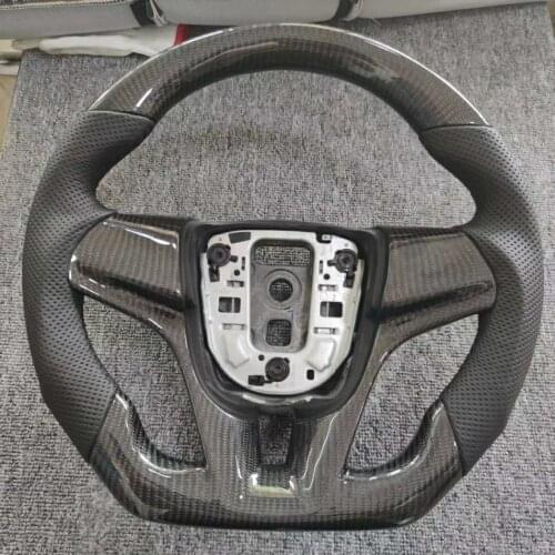 OEM Cuatomized Trim Real Carbon Fiber Sports Steering Wheel Alcantara Leather compatible for chevrolet cruze 2019-2020