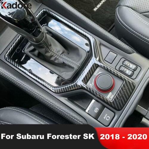 For Subaru Forester SK 2019 2020 Carbon Fiber Car Interior Gear Shift Panel Cover Trim Frame Trims Sticker Styling Accessories