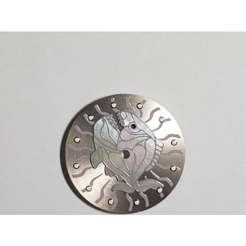 The Cartoon Luminous Watch Dial of 28.5MM Fish Dial for NH35 NH36 8215 821A Watch Movement Repair Part