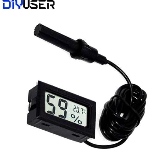 Mini LCD Digital Thermometer Hygrometer Temperature Indoor Convenient Temperature Sensor Humidity Meter Gauge Instruments Cable