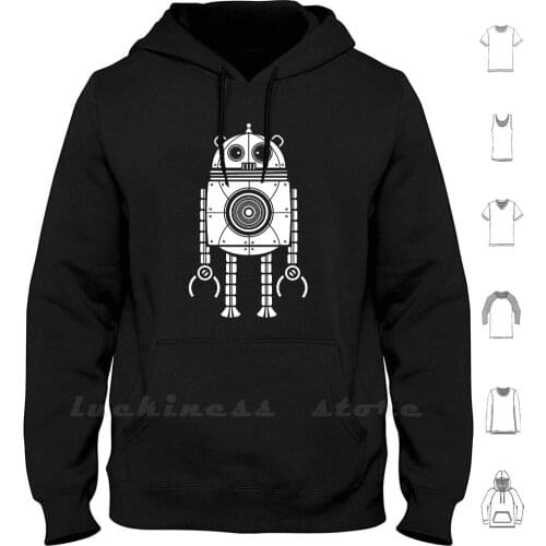 Big Robot 1.0 Hoodies Long Sleeve Big Robot Character Cool Funny Heavyhand One Colour Retro Robot Cute