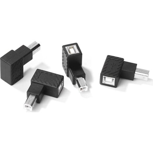 Extension Adapter Converter Connector USB 2.0 Type B Male to Female Extension Adapter Right Angled 90 Degree Converter