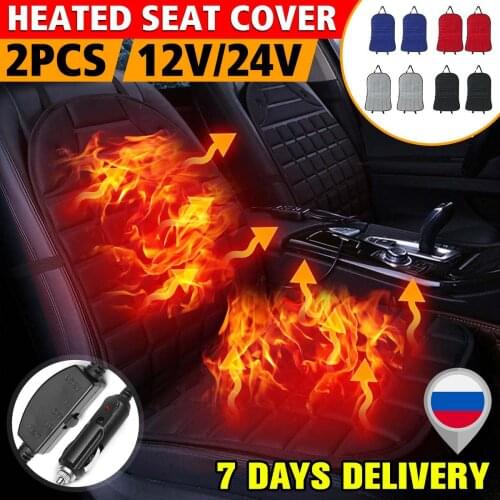 2pcs Universal Heated Auto Seat Cover Car Seat Cushion Heater DC12V Warmer Heated Auto Seat Cushion Pad Winter Mat for Car