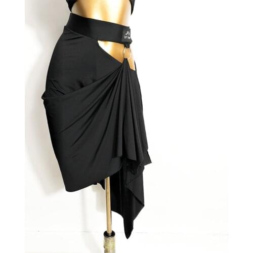 Latin Dance Skirt Adults Sexy Hollow Ice Silk Latin Dancing Practice Clothes Rumba Samba Tango Cha Cha Salsa Dancing Wear DN6222