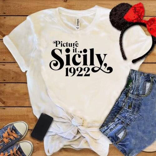 2021 Picture It Sicily 1922 Shirt Cute Golden Girls Tee 80s TV Sitcom T Shirt Classical Crew Neck Women Clothes