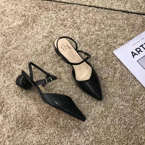 New Black High Heels Female Shoes Woman 2020 Straps Slingback Square Summer Women Sandals Casual Nude Wedding Shoes Pumps
