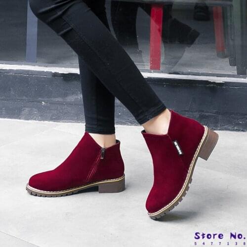 Women Boots Autumn Winter Boots Female Shoes Brand Ladies Ankle Boots Heels Shoes Woman Suede Leather Boots