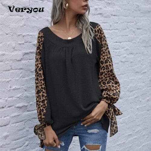 2021 Spring Autumn Leopard Sweater Women Jumper Ladies O-neck Long Sleeve Loose Pullover Sweater Female Ladys Elegant Shirt