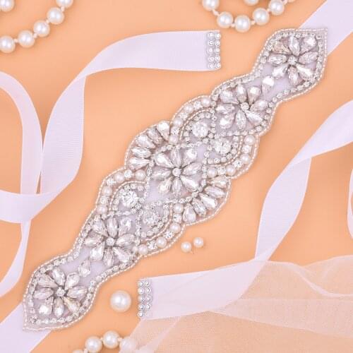 Bridal Belt Silver Rhinestone Wedding Belts Crystal sash for Wedding Accessories and Bridesmaid dress Belt J119S