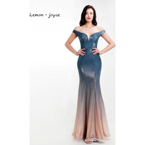Lemon joyce Elegant Evening Dresses Long for Women 2020 Sexy Simple Mermaid Party Gowns robe de soiree