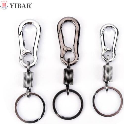1pc Stainless Steel Gourd Buckle Carabiner Keychain anti-lost Buckle Retractable