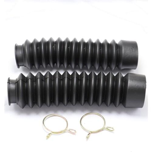 2Pcs Front Fork Motorcycle Dust Cover Gaiters Gators Boots Black Shock Absorber