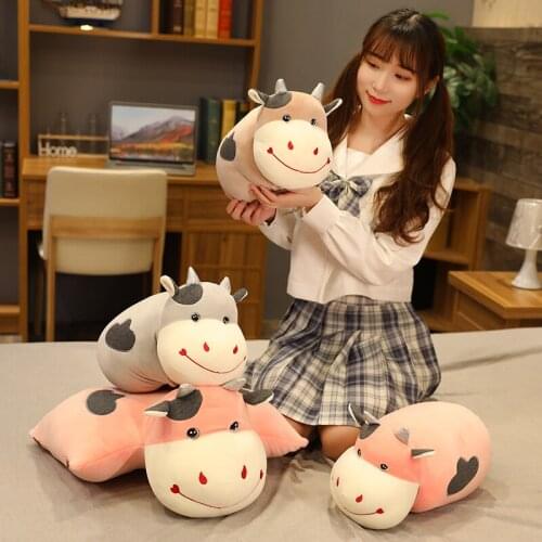 36/46cm Cute Plush Doll Cattle Soft Pillow Stuffed Animals Toy Lovely Cow Cushion For Children Kids Birthday Christmas Gift