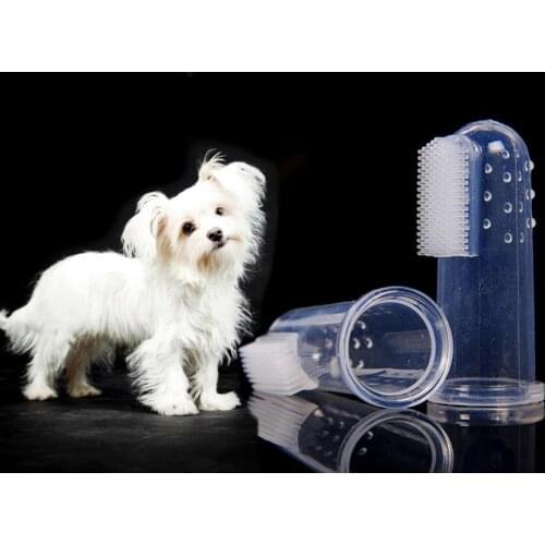 5pcs Hot Sale Super Soft Pet Finger Toothbrush Teddy Dog Brush Addition Bad Breath Tartar Teeth Care Dog Cat Cleaning Supplies