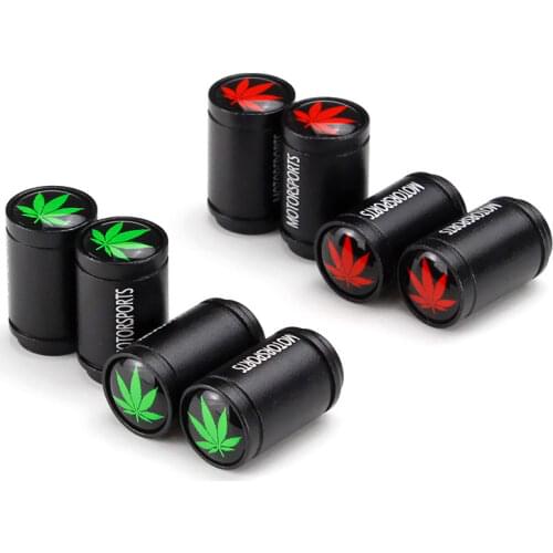 Car Accessories For Leaf Logo Badge Decal For Cadillac Dodge Jaguar Mitsubishi Renault Toyota SAAB Suzuki Wheel Valve Stem Cap