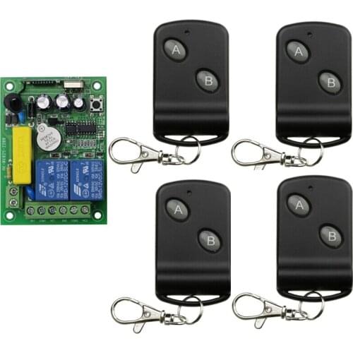 AC 220 V 8 A 2 CH RF Wireless Remote Control 1* Receiver +4* Transmitter 2 keys 100m
