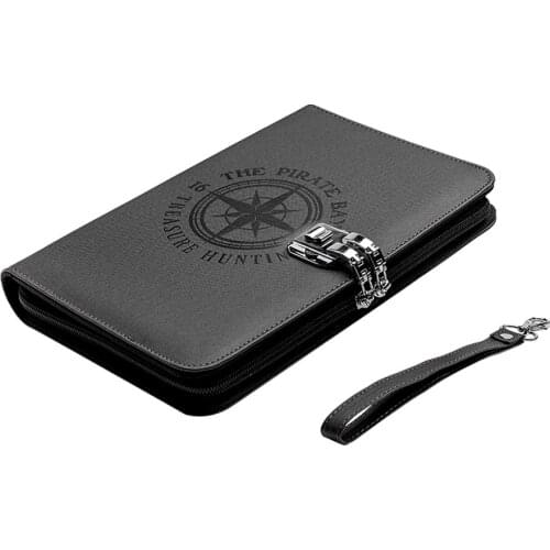 A5 Lockable Notebook Zip Fastener Diary Book , 10.08x7.09 Inch , 80 Sheets, TPN163