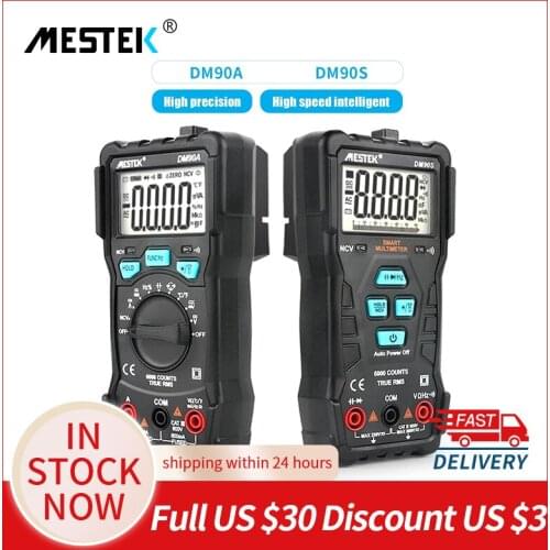 MESTEK Intelligent Multimeter DM90A/DM90S High Speed Automatic Smart Multimeter Anti-burning NCV True RMS Digital Multimetro