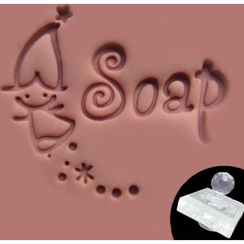 Flower Little Girls DIY Soap Stamp Resin Acrylic Handmade Seal Organic Natural Soap Making Tools Chapters 35 x 35