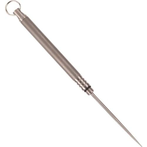 EDC Toothpick Holder Lightweight Waterproof Portable Reusable Outdoor Camping Travel Tool Titanium Alloy Keychain