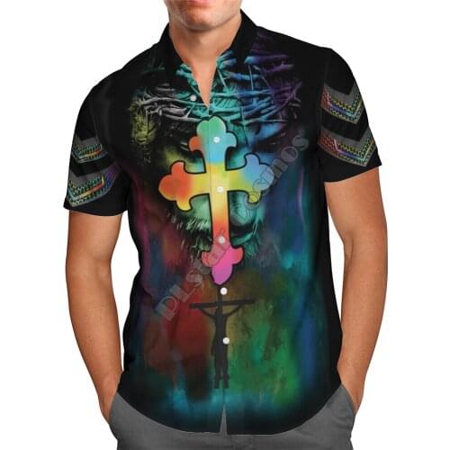 Hawaii Shirt Hawaiian beach summer Fashion Jesus Printed 3d Mens Shirt Harajuku Tee hip hop shirts 06