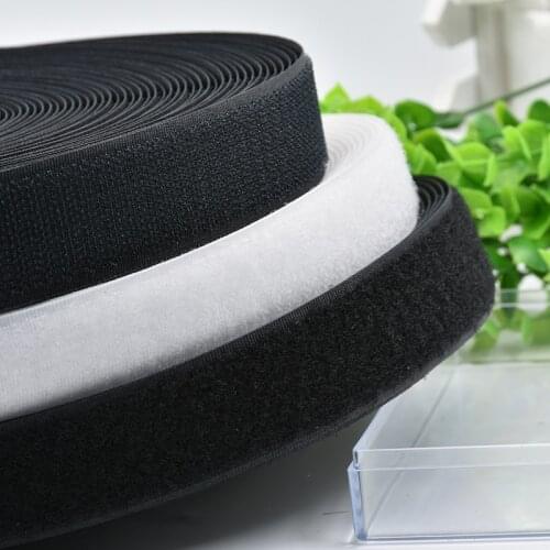 Wholesale 25Yards/roll Pairs Fastener Tape No Glue The Hooks Velcros Adhesive Sewing-on Strips Magic Tape DIY Hook and Loop