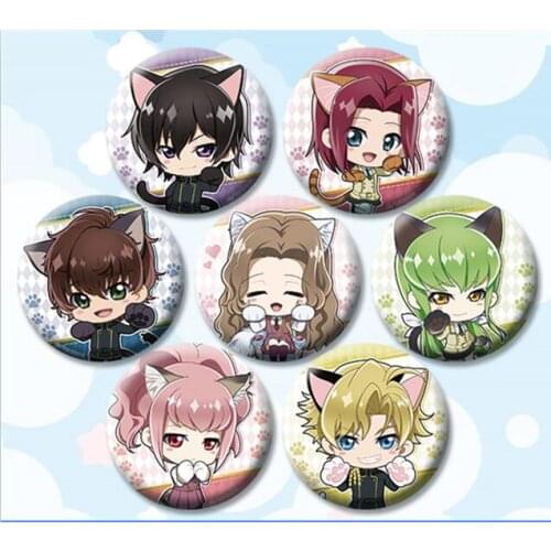 58mm CODE GEASS Lelouch of the Rebellion Anime Lelouch C.C. Kallen Suzaku Nunnallyl badges Brooch