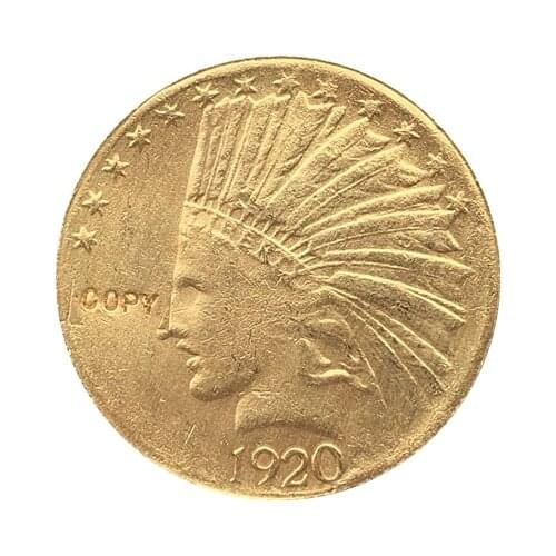 24- K gold plated 1920-S Indian head $10 gold coin COPY