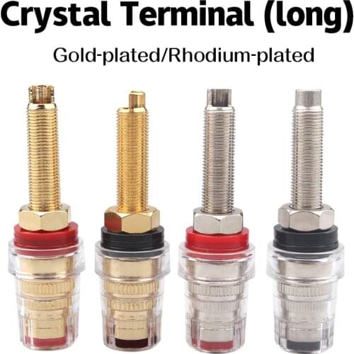 Xangsane 4pcs crystal transparent hifi long binding post power amplifier amplifier banana plug interface free welding long post