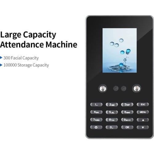 Facial Recognition Time Attendance Machine 2.8 Inch LCD Display Facial & Password U Disk Download No Need Software Plug EU/US/UK