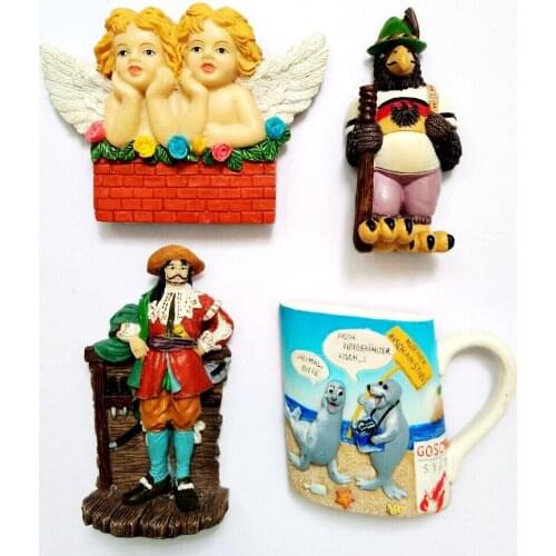 Cute Angel Dolphin Cup 3D Fridge Magnets Travel Souvenirs Refrigerator Magnet Home Decoration Magnetic Stickers