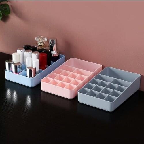15 Grids Desktop Makeup Organizer Cosmetics Storage Box Plastic Jewelry Organizer Box Lipstick Box Creative Nail Polish Box