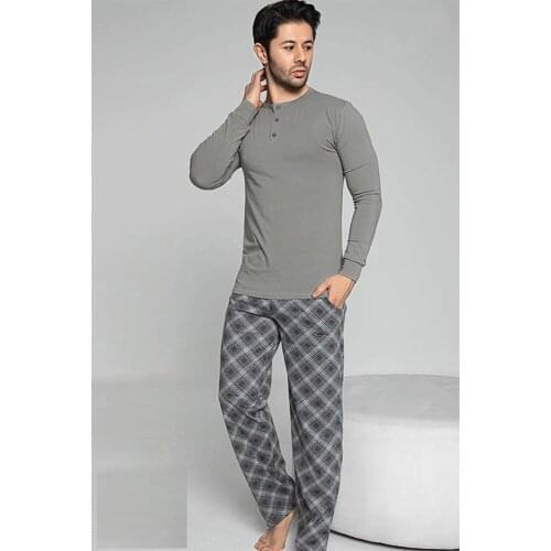 New 2021 Men Pajamas Long Sleeve Male Pajamas Set Men Pure Full Cotton Pajamas Pajamas Suit Homewear For Men Elastic Unit bee Spring Autumn Winter Summer Slim Comfortable Different Multicolor Casual