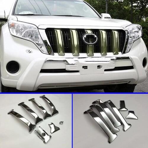 For Toyota Land Cruiser 150 Prado LC150 FJ150 2014 2015 2016 2017 Front Grille Trims Bumper Protector Anti-scratch