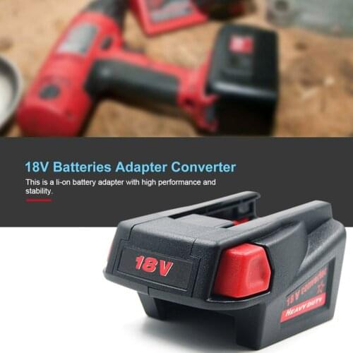 Battery Adapter Converter with USB Port Charging for Milwaukee M18 18V Li-ion Battery to Milwaukee V18 48-11-1830 Battery