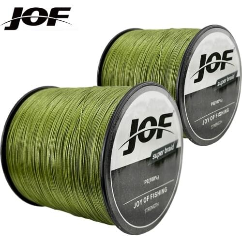 JOF PE Braided Fishing Line 1000M 500M 300M 4 Strands Multifilament Fishing Line Carp Fishing Wire 10-120LB
